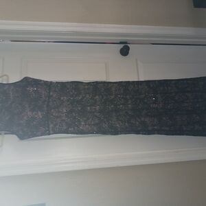 Nightway Black and Tan Dress